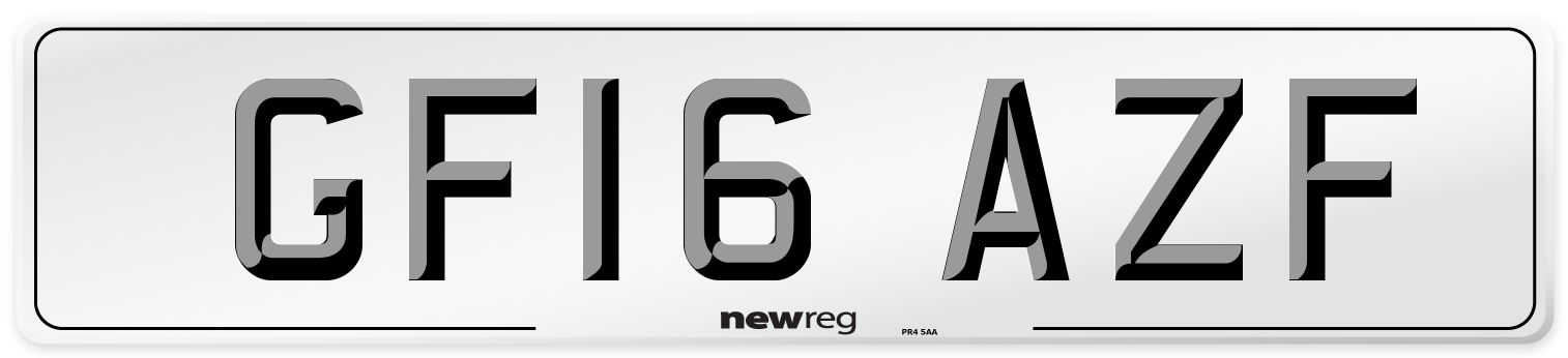 GF16 AZF Number Plate from New Reg